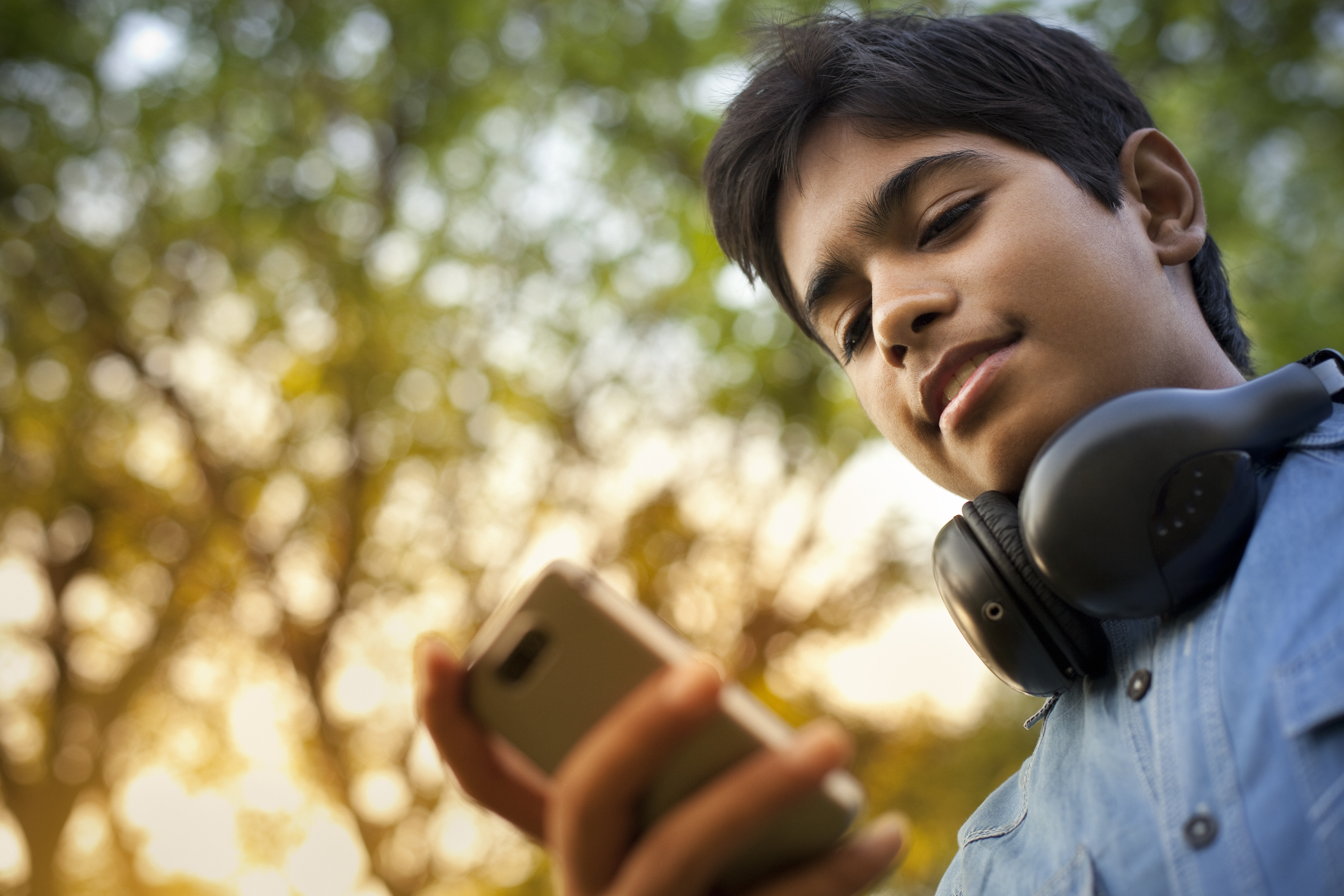 Teen with headphones