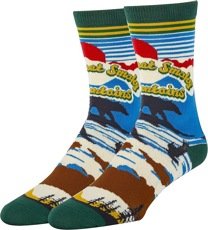 Men's Funny National Parks Socks, Novelty Cool Crazy Crew Socks Fun Gifts Merch, Size 8-13