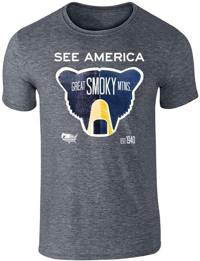 Pop Threads Great Smoky Mountains National Park by Matt Brass Graphic Tee T-Shirt for Men