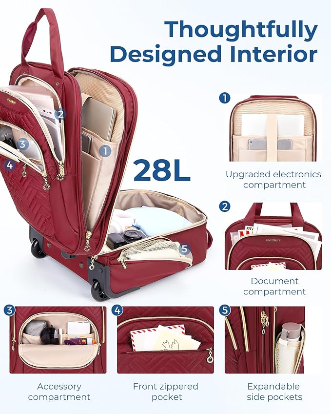 BAGSMART 16-Inch Underseat Carry-On Luggage