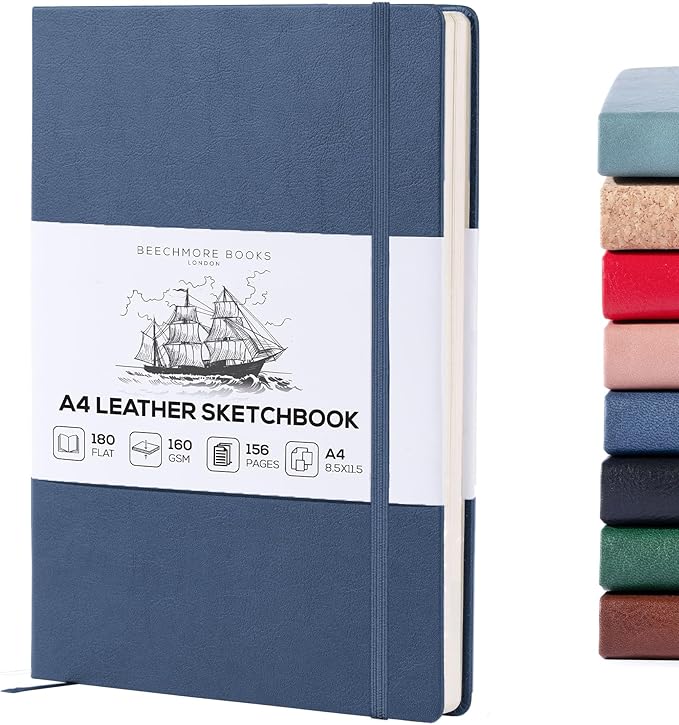 BEECHMORE BOOKS Sketch Book, A4 8.5 x 11.5 inch Blank Sketchbook for Drawing, Paint and Draw