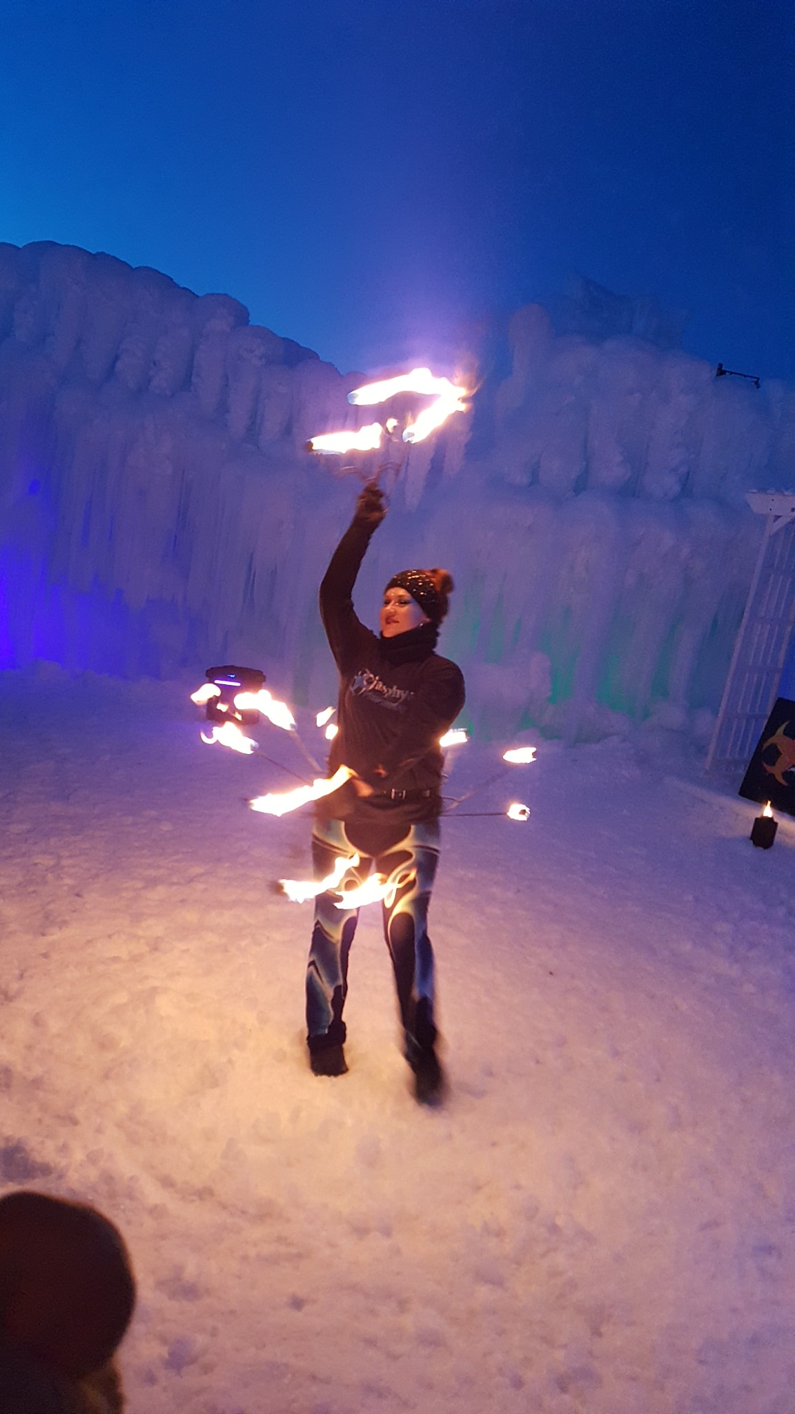 Fire performer at Minnesota Ice Castle